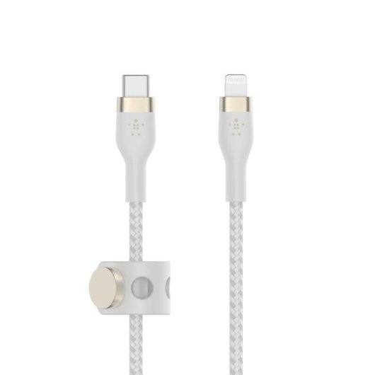 Câble Belkin BoostCharge Pro Flex USB-C vers Lightning 1m Blanc ultra résistant