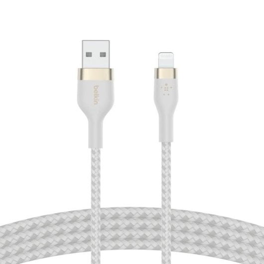 Cabo Lightning Belkin BoostCharge Pro Flex 1m Branco silicone USB-A
