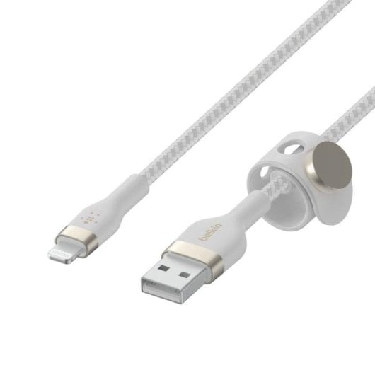 Cabo Lightning Belkin BoostCharge Pro Flex 1m Branco silicone USB-A