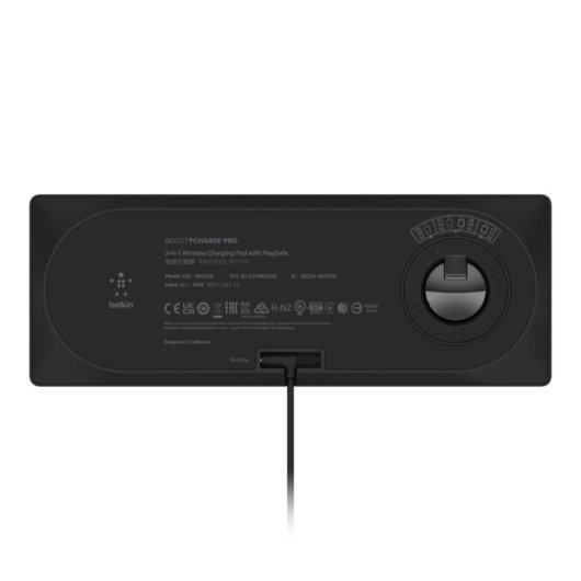 Belkin BOOST CHARGE PRO Cargador Inalámbrico 3 en 1 de 15 W con Tecnología MagSafe Oficial Negro