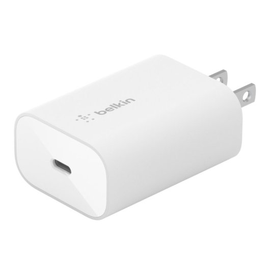 Belkin BoostCharge Cargador de Pared USB-C PD 3.0 PPS de 25 W + Cable USB-C Blanco