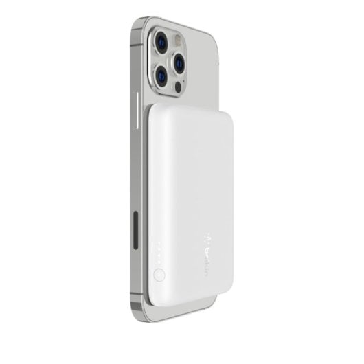 Belkin BoostCharge 2500 mAh magnetische kabellose Powerbank, kompatibel mit MagSafe für iPhone 13, Weiß