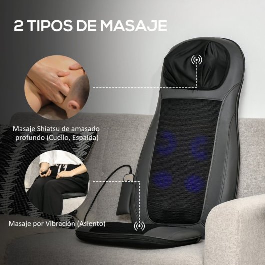 Masajeador asiento de espalda cuello vibración calor shiatsu sale