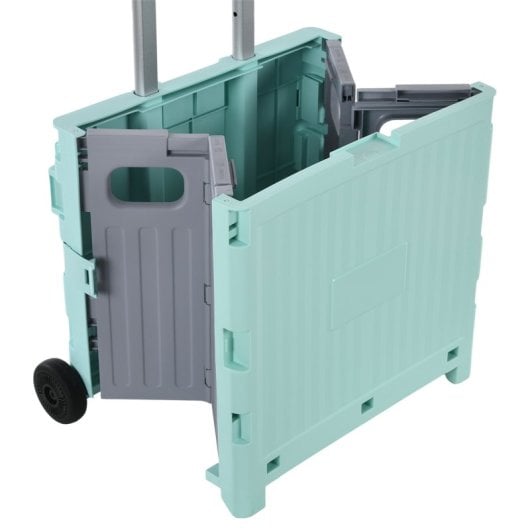 Homcom Carrito De La Compra Plegable Con 2 Ruedas 41,5x32,5x85 Cm Verde