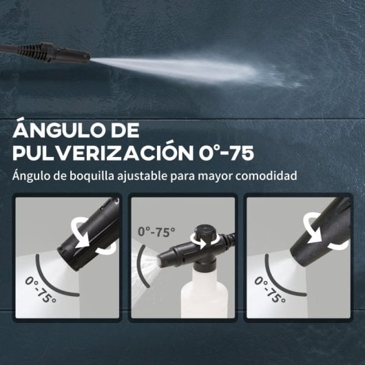 Durhand Máquina de Lavar a Pressão 1600W Caudal 432l/h Bomba de Alumínio Pressão de 135 Bar