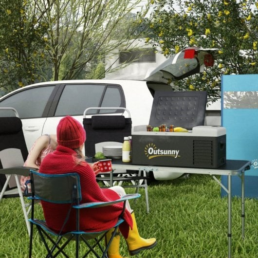 Outsunny Nevera Compresor Portátil 16L -20ºC-20ºC 12 / 24v DC y 100-240v CA Negro