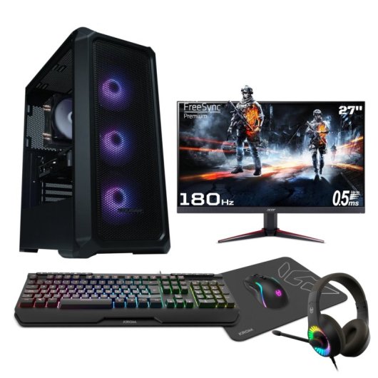 Epical-Q Pack Epic86 Intel Core i7-12700F/32GB/1TB SSD/RTX 4060 + Monitor 27" FHD 180Hz + Combo Gaming
