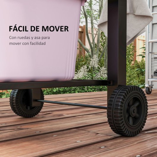 Outsunny Barbacoa De Carbón Con Ruedas Barbacoa Con Tapa 113x65x108 Cm Negro