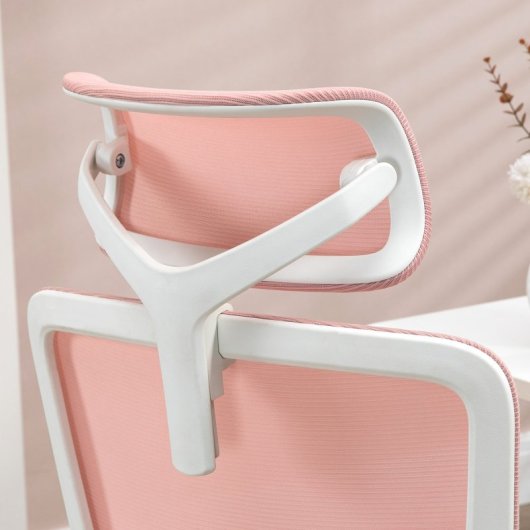 Vinsetto Silla De Oficina De Malla Giratoria Respaldo Alto 62x58x120-133 Cm Rosa