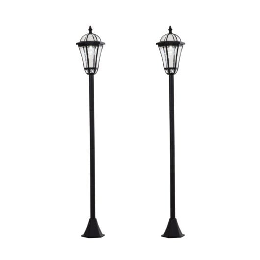 Outsunny 2 Farolas Solares 129 Cm Con 2 Luces Led Blanca 6000k Impermeable Ip44