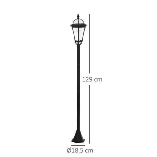 Outsunny 2 Farolas Solares 129 Cm Con 2 Luces Led Blanca 6000k Impermeable Ip44