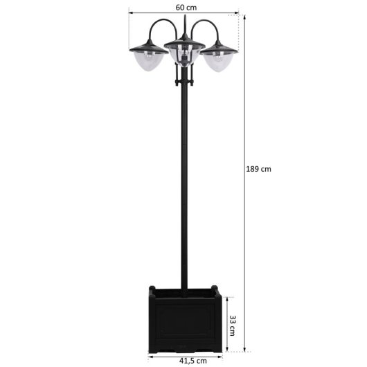 Outsunny Candeeiro Solar De Jardim 189 Cm Com 18 Luzes Led Branca Fria 6000k Ip44