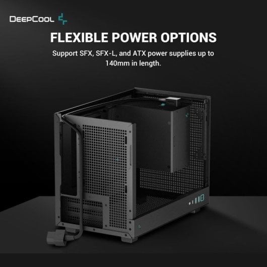 DeepCool CH160 Mini Tower ITX Cristal Templado USB-C Negra