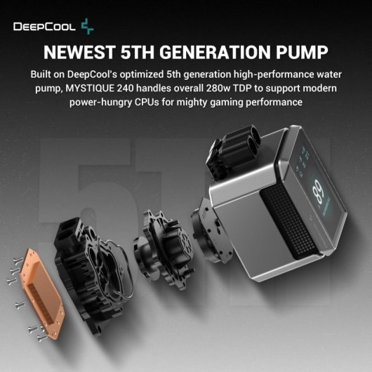 DeepCool MYSTIQUE 240 Kit de Refrigeración Líquida 240mm Negro