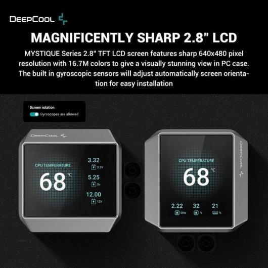 Refrigeration Liquide DeepCool MYSTIQUE 240 2 Ventilateurs LCD 2,8"