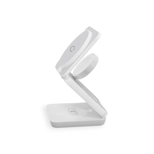 Ksix Cube 3 en 1 Cargador Inalámbrico Magsafe Y Qi, Apple Watch y Airpods 15w Blanco