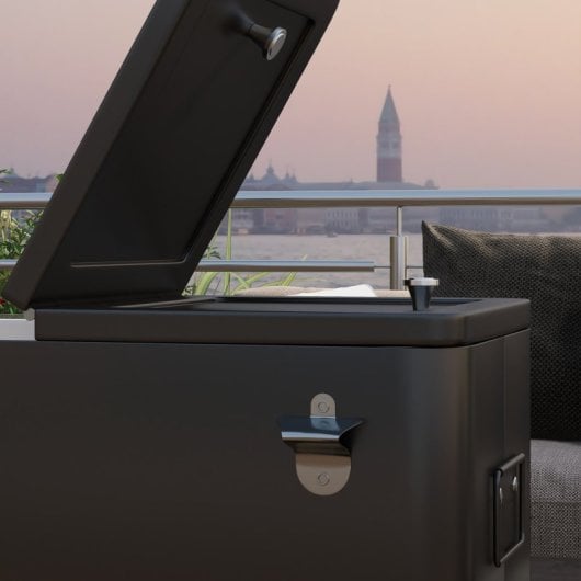 Outsunny Carro De Bebidas Refrigerado 56L Con Ruedas 67x35x80 Cm Negro