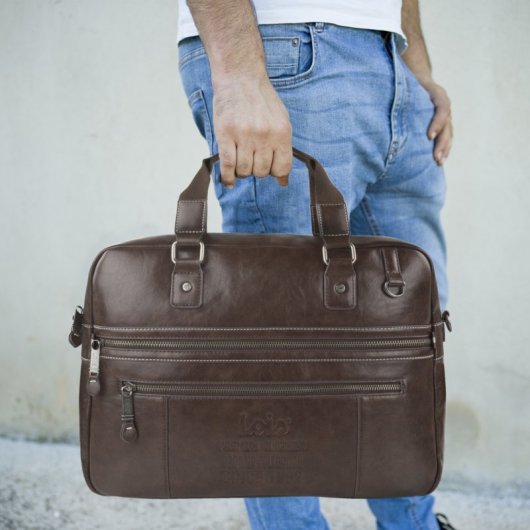Cartella per laptop Lois Alvord fino a 15,6" Marrone