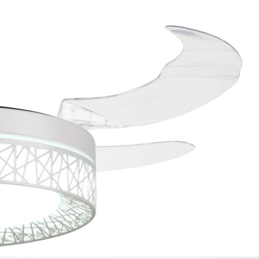 IluminaShop Ventilateur de Plafond LED Blanc 36W DC Ultra Silencieux avec Commande et Pales Rétractables
