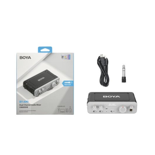 Boya BY-AM1 Mixer audio a due canali per dinamico/condensatore