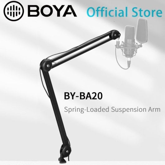 Braccio per microfono a sospensione a molla Boya BY-BA20 da 55 cm x 62 cm con adattatore da 3/8" a 5/8"