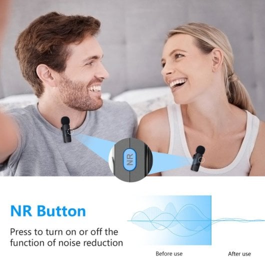 Boya BY-V2 Sistema de Micrófono Inalámbrico Transmisión Dual Omnidireccional Lightning iOS