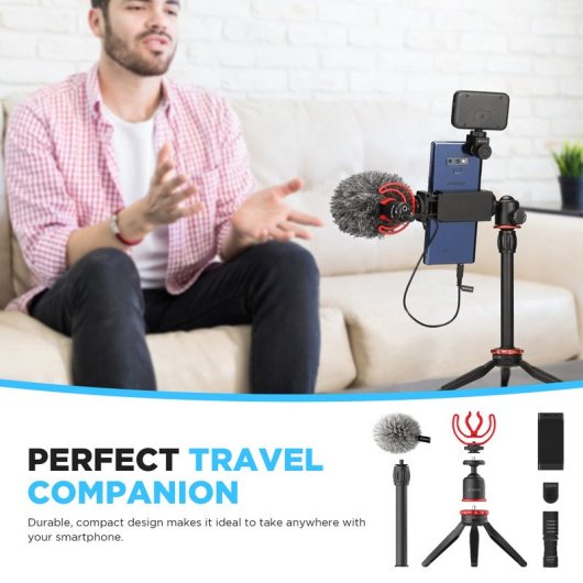 Boya BY-VG330 Kit de Video Vlogger para Smartphone con Micrófono de Condensación BY-MM1