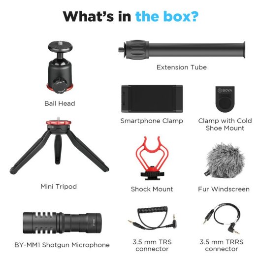 Boya BY-VG330 Kit de Video Vlogger para Smartphone con Micrófono de Condensación BY-MM1