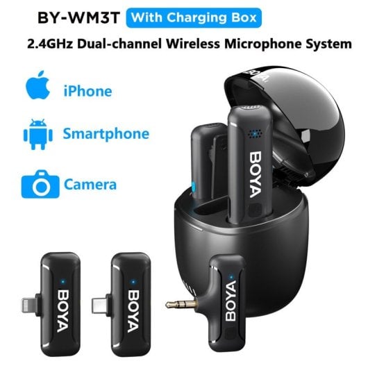 Boya BY-WM3T-D2 Mini Micrófono Inalámbrico 2.4ghz Omnidireccional Apple iOS