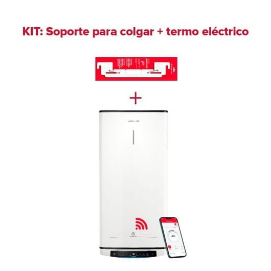 Ariston Velis Pro Wifi Termo Eléctrico Inteligente 80L Clase B + Soporte de Pared Instafix