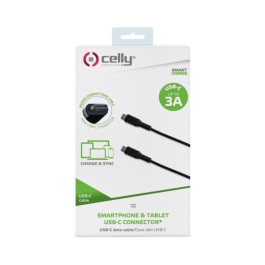 Celly Cable USB-C 60W 1m Negro