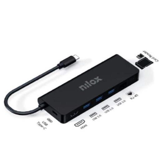 Nilox NXDSUSBC04 Docking Station USB-C Preta