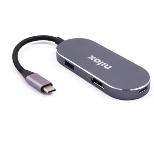 Nilox NXDSUSBC01 Docking Station USB-C Cinzenta