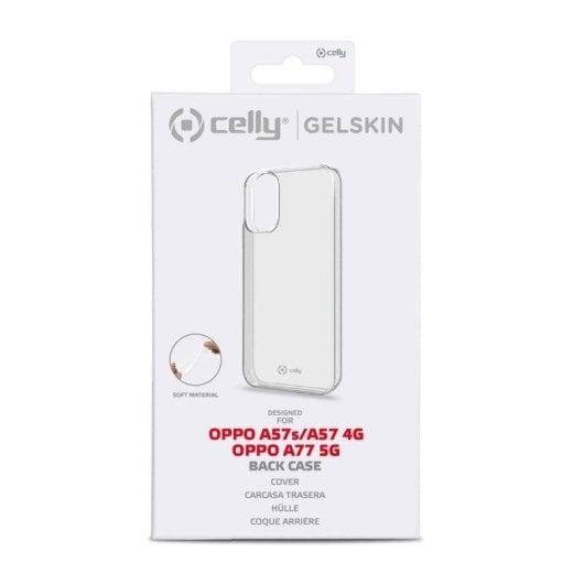 Funda para móvil Celly Gelskin TPU Transparente Antigolpes para OPPO A57s, A57 4G y A77 5G