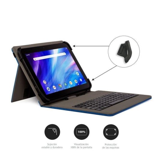 Capa com Teclado USB Nilox NXKB01 Azul para Tablets até 10,5 polegadas