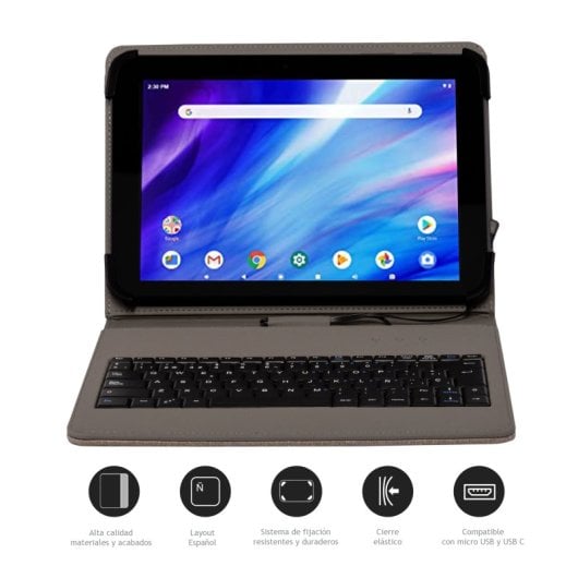 Nilox NXKB01 Funda con Teclado USB Beige para Tablets hasta 10.5"