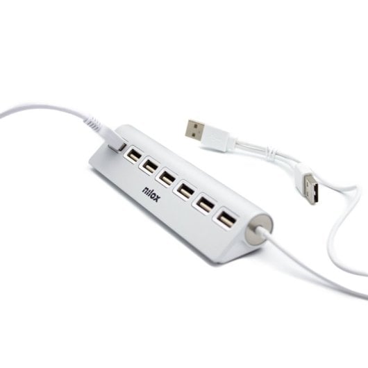 Nilox NXHU7ALU2 HUB 7 Puertos USB Gris