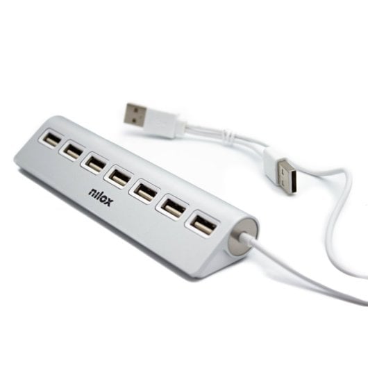 Nilox NXHU7ALU2 HUB 7 Puertos USB Gris