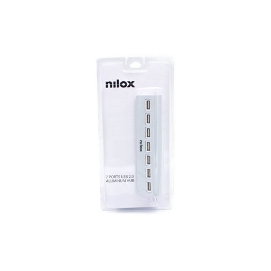 Nilox NXHU7ALU2 HUB 7 Puertos USB Gris