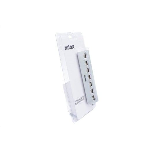 Nilox NXHU7ALU2 HUB 7 Puertos USB Gris