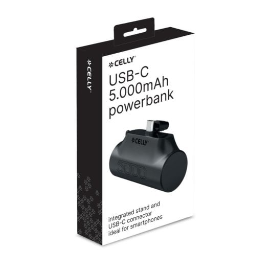 Celly 5000 BK PowerBank Compacta USB-C 5000 mAh Negro