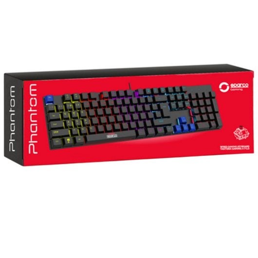 Sparco Phantom Teclado Gaming USB RGB Preto