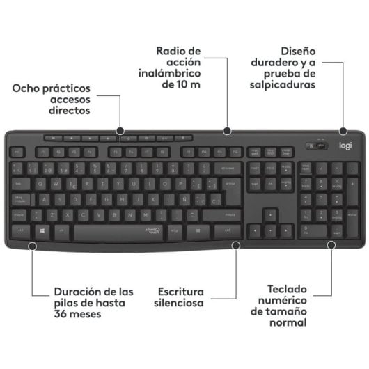 Logitech MK295 Silent Wireless Combo Ratón y Teclado Inalámbricos + Logitech Brio 100 Webcam FullHD