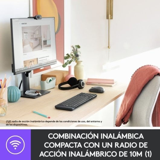 Combo tastiera e mouse wireless Logitech MK220 + webcam Logitech Brio 100 FullHD nera