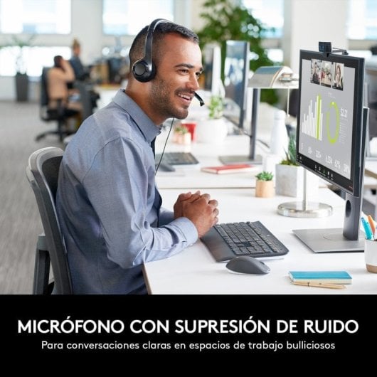 Logitech C920s Pro Webcam Full HD con Corrección de Iluminación + Logitech H390 Auriculares con Supresión de Ruido