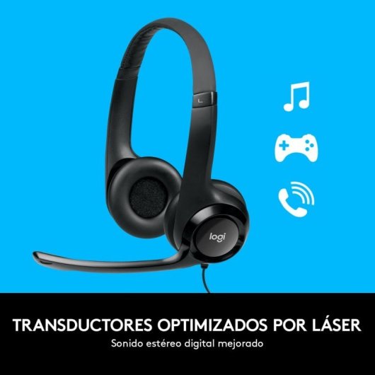 Logitech C920s Pro Webcam Full HD con Corrección de Iluminación + Logitech H390 Auriculares con Supresión de Ruido
