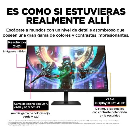 Écran PC HP OMEN 27qs 27" QHD 240Hz IPS FreeSync Premium 1ms Haut-parleurs