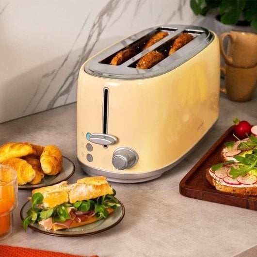 Tostador Cecotec Toast&Taste 1600 Retro Double 4 Scheiben 1630W Edelstahl Beige