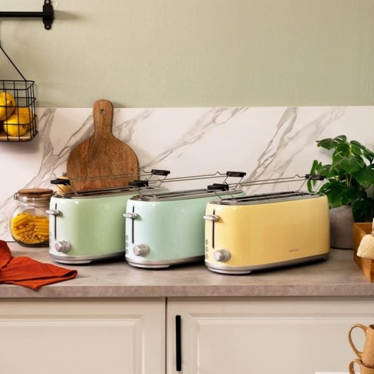Cecotec Toast&Taste 1600 Retro Double Beige Tostadora 2 Ranuras 4 Rebanadas