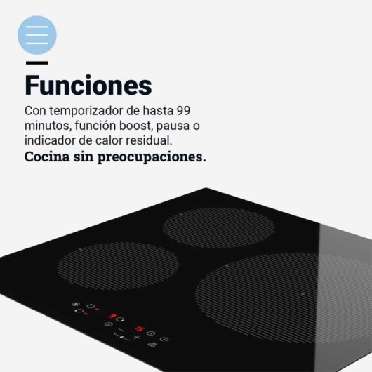 Universal Blue Meissa 6070B Placa de Inducción 3 Zonas 59cm Negra